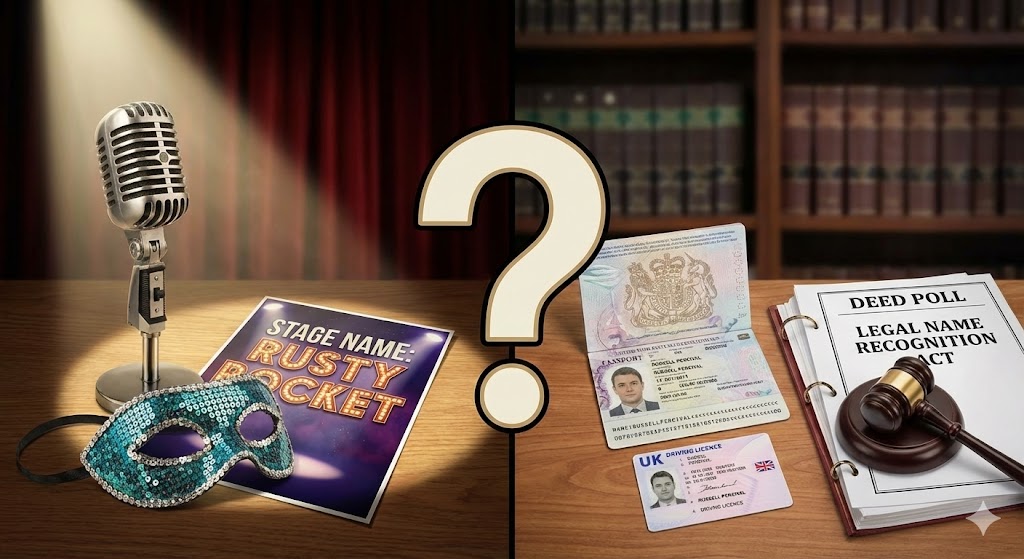 Stage name vs legal name UK Deed Poll guide