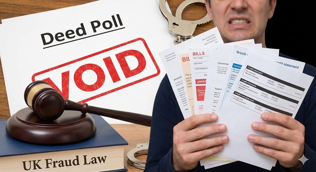 Legal risks of changing name to avoid debt UK