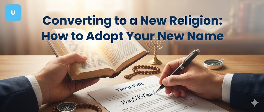 Religious conversion legal name change deed poll UK