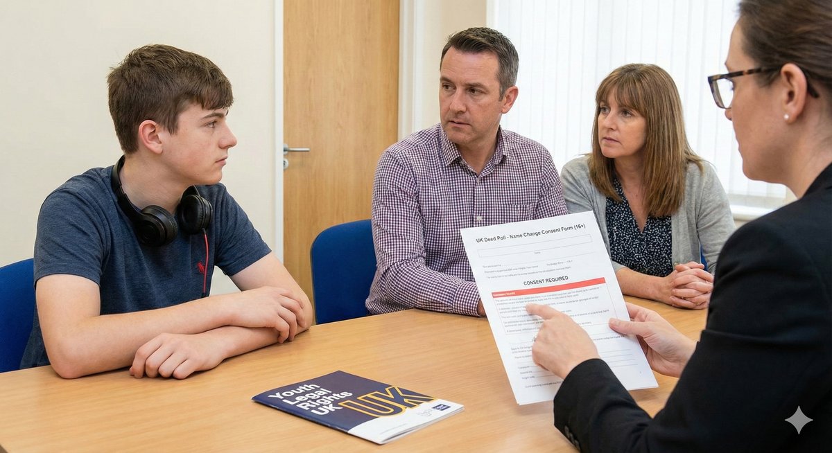 Teenager refusing name change UK legal rights 16 plus.