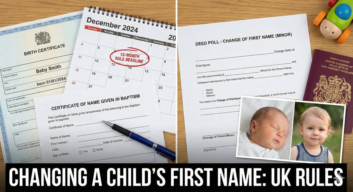 Changing baby's first name UK 12 month rule vs deed poll.