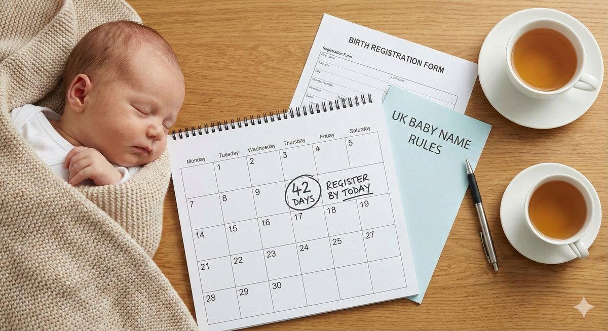 42 day deadline for registering baby name UK rules.