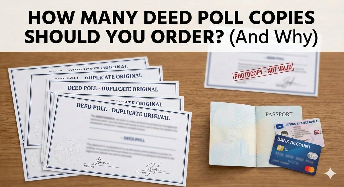 A comparison graphic: On the left, a "Standard Deed Poll" with a padlock icon (Private). On the right, an "Enrolled Deed Poll" with a globe icon (Public Internet).