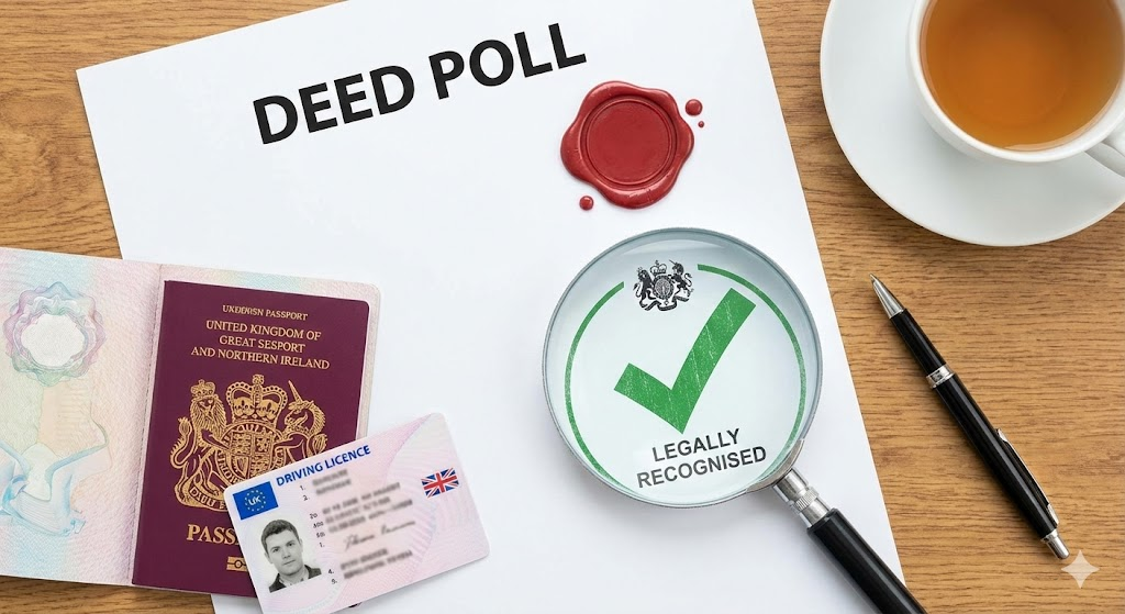 Checking the legal recognition of a UK name change deed poll.