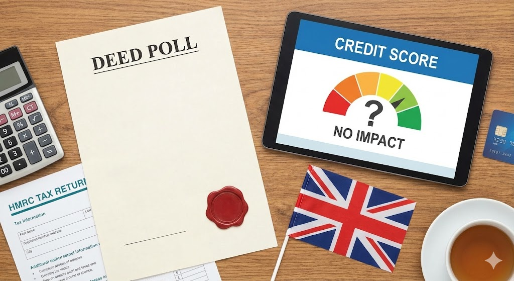 Tax and credit score implications of changing your name in the UK.