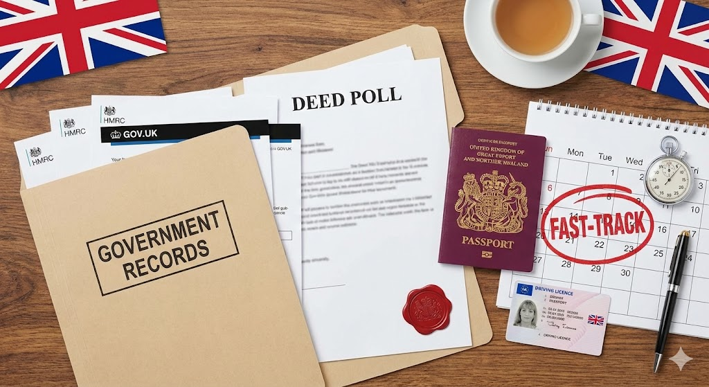 Avoiding delays with HMRC and government records after name change.