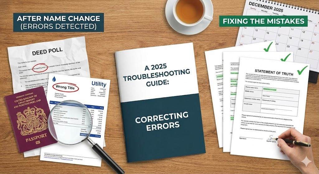 Correcting errors and typos after a UK name change.