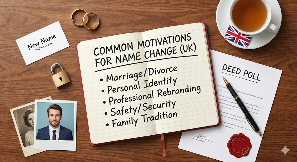 Common motivations for changing your name in the UK in 2025.
