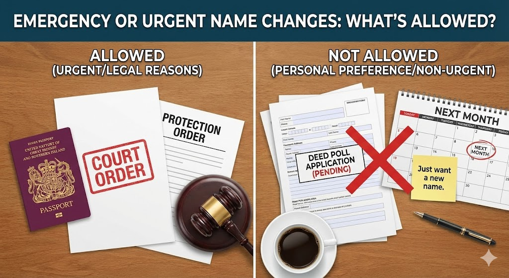 Emergency or Urgent Name Changes: What’s Allowed?