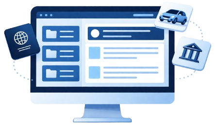 Name change dashboard showing organisations to contact